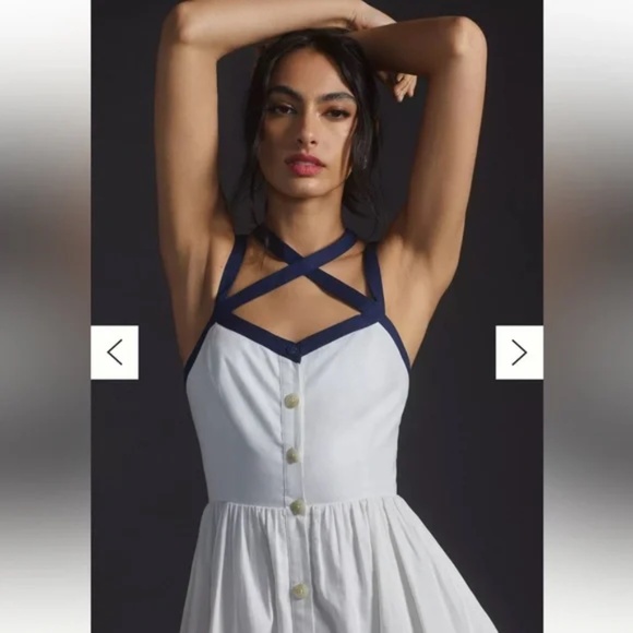 Anthropologie Maeve Button Front Midi Dress - Picture 3 of 16